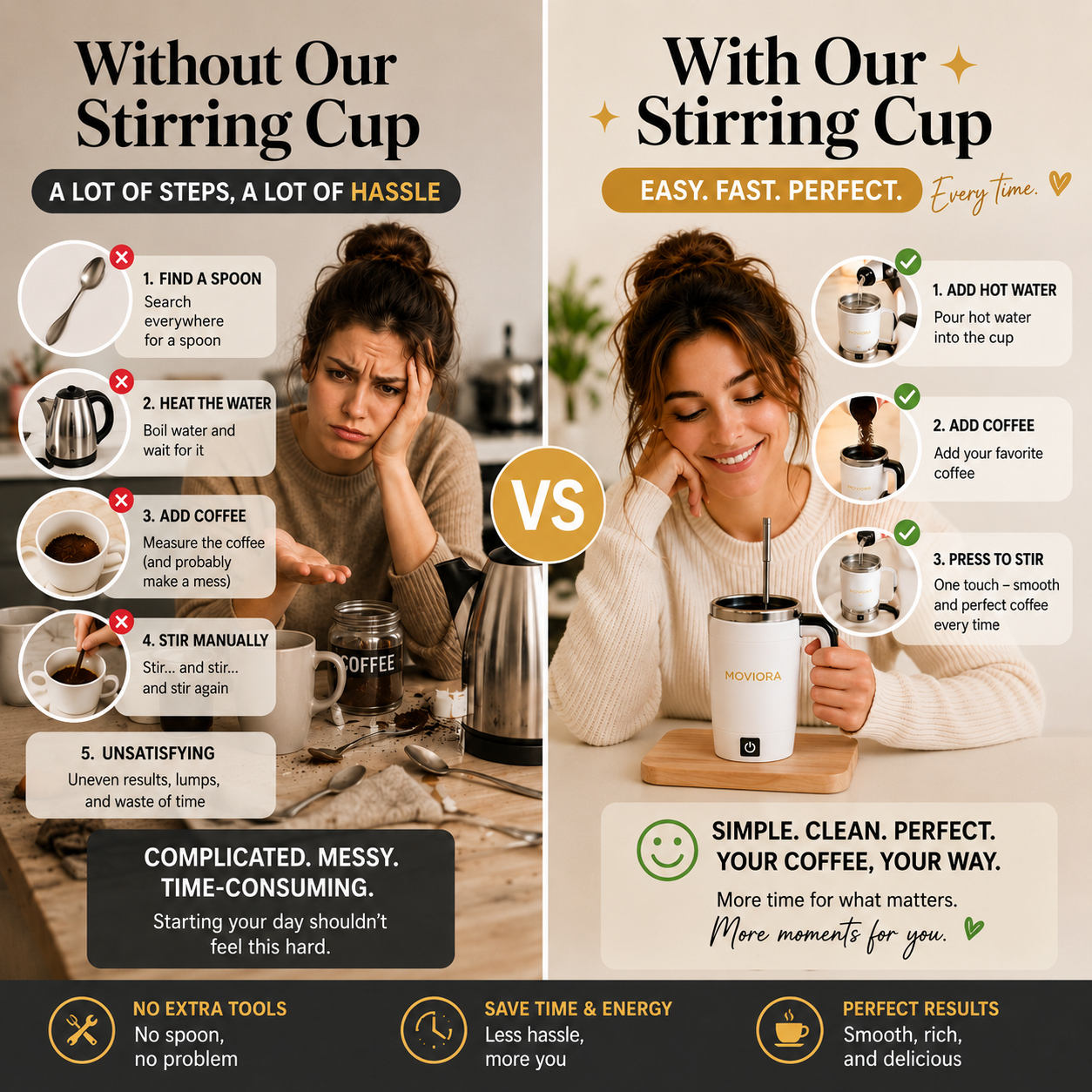 Smart Self-Stirring Magnetic Coffee Mug with Temperature Display – Rechargeable Automatic Mixing Cup