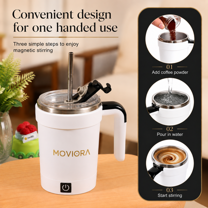 Smart Self-Stirring Magnetic Coffee Mug with Temperature Display – Rechargeable Automatic Mixing Cup