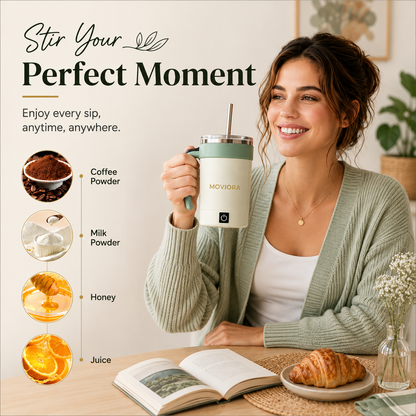 Smart Self-Stirring Magnetic Coffee Mug with Temperature Display – Rechargeable Automatic Mixing Cup