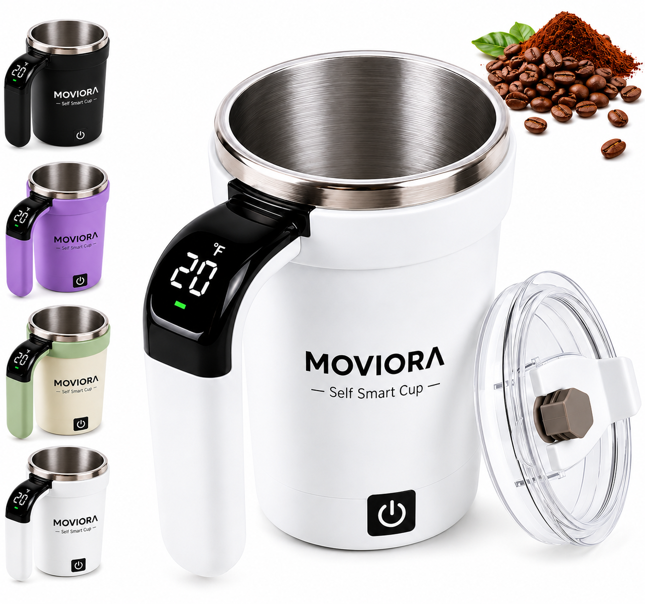 Smart Self-Stirring Magnetic Coffee Mug with Temperature Display – Rechargeable Automatic Mixing Cup