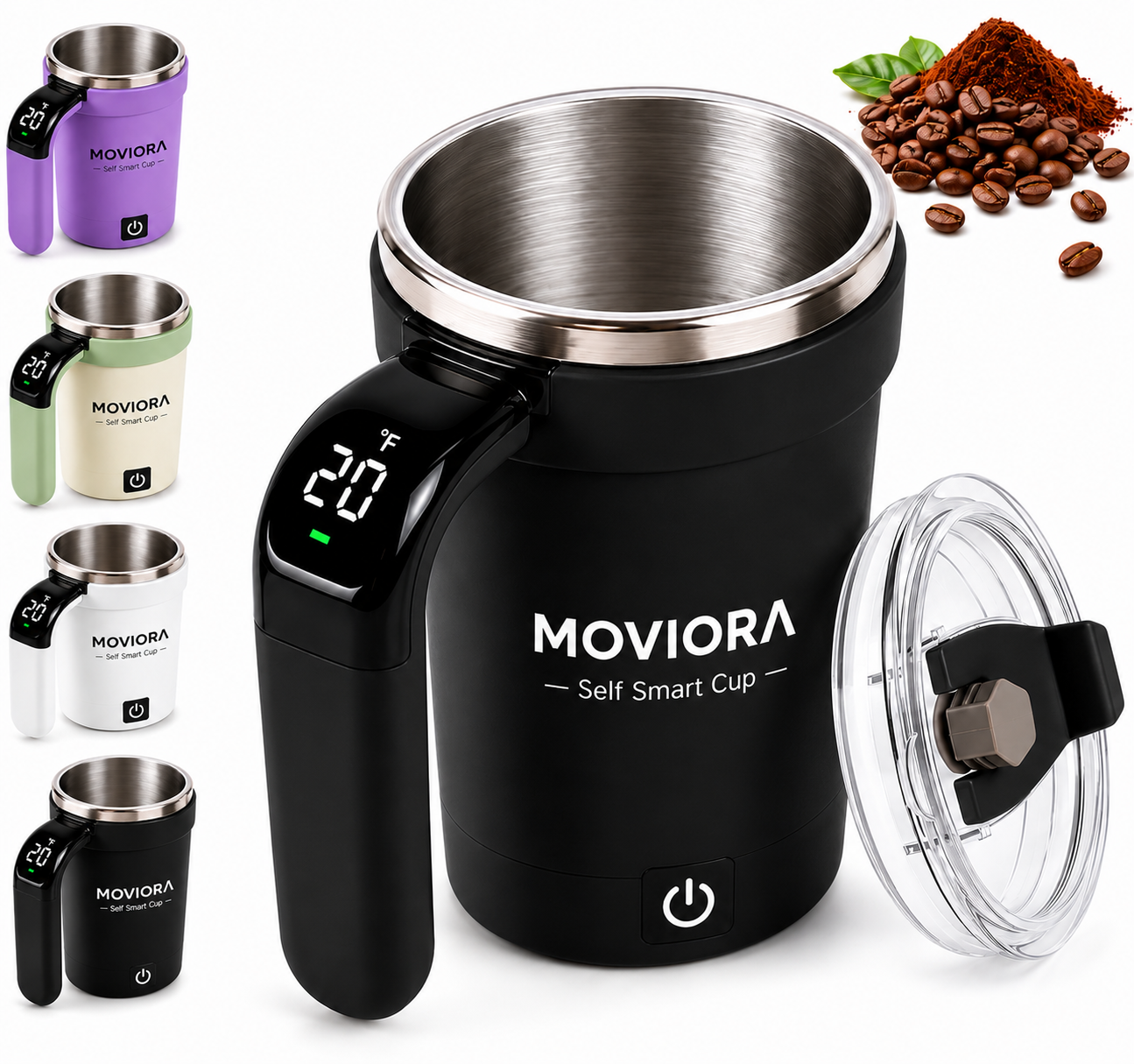 Smart Self-Stirring Magnetic Coffee Mug with Temperature Display – Rechargeable Automatic Mixing Cup