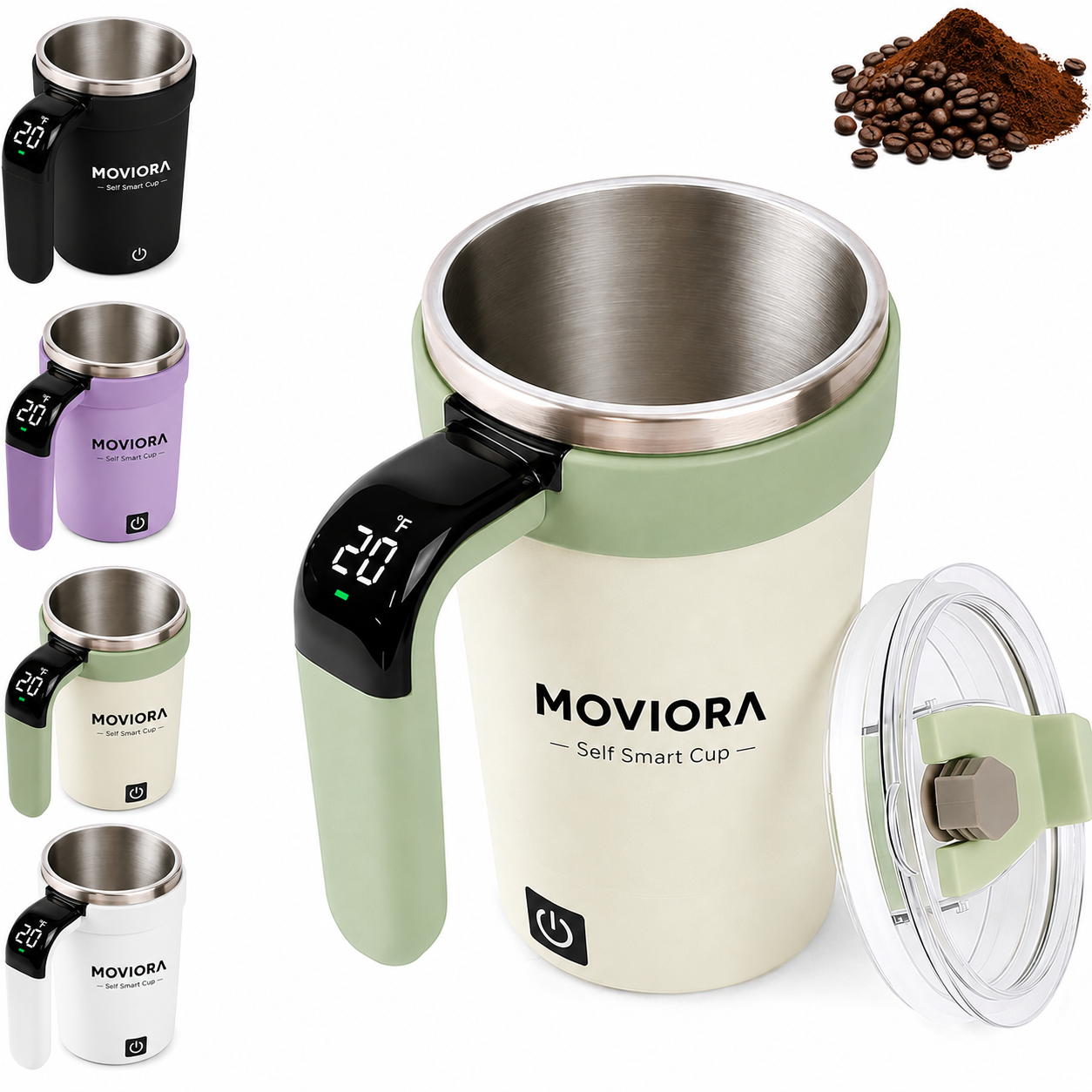 Smart Self-Stirring Magnetic Coffee Mug with Temperature Display – Rechargeable Automatic Mixing Cup